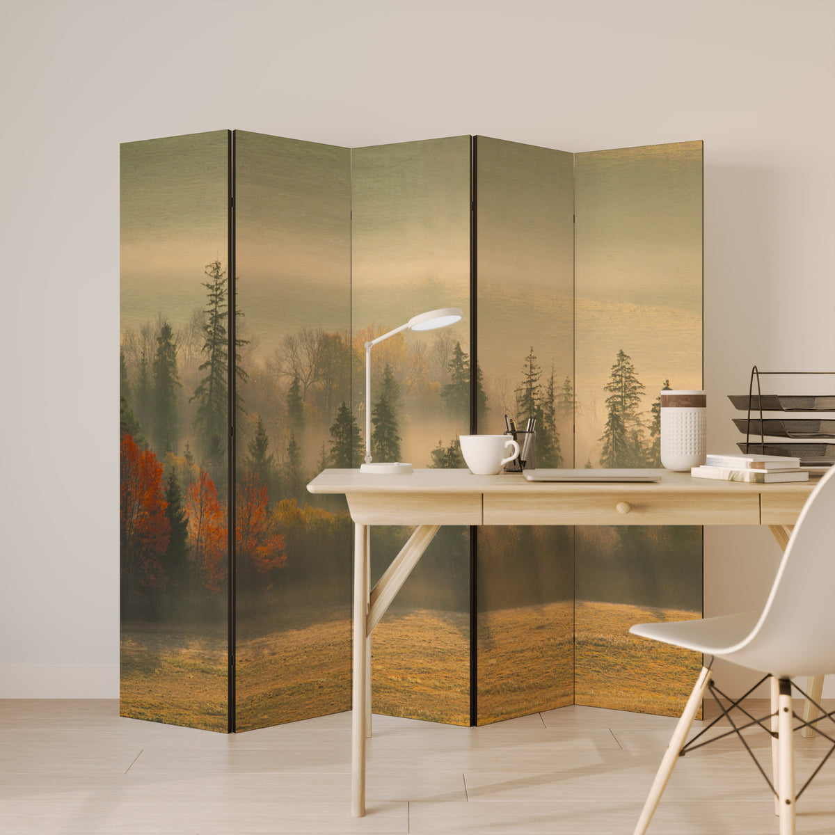 GILDING HOURS Biombo de 5 paneles