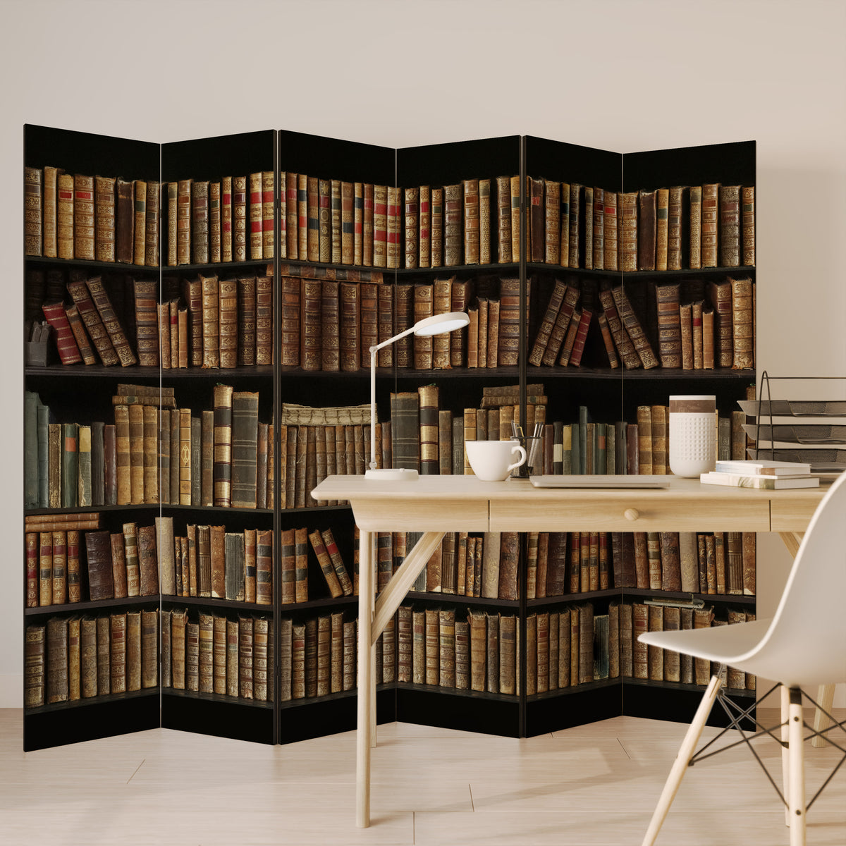 SHELVES OF TIME 6-Panel Room Divider