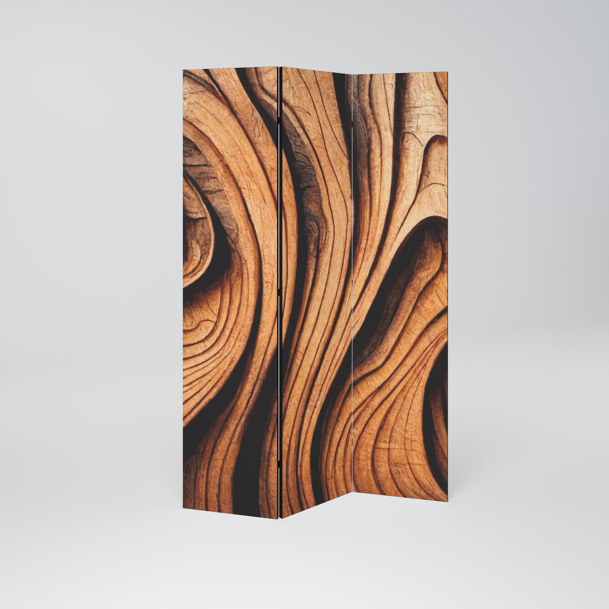 WOODEN WAVES UNFOLDED Biombo de 3 paneles