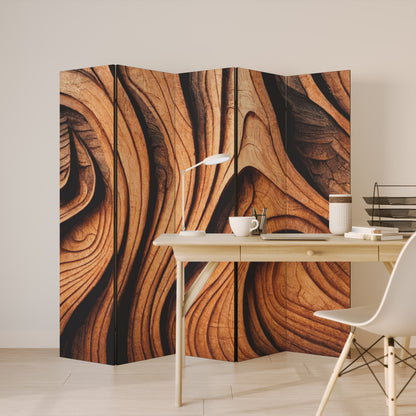 WOODEN WAVES UNFOLDED Biombo de 5 paneles