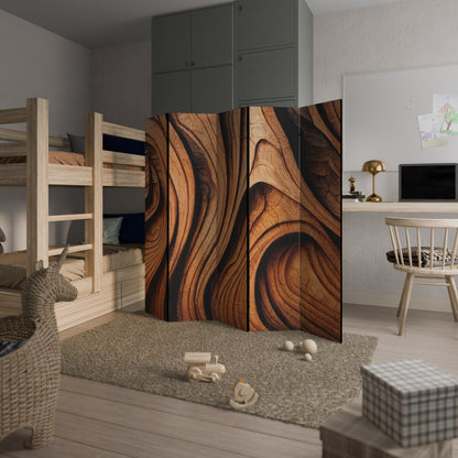 WOODEN WAVES UNFOLDED Biombo de 5 paneles