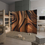 WOODEN WAVES UNFOLDED Biombo Decorativo de 6 Paneles