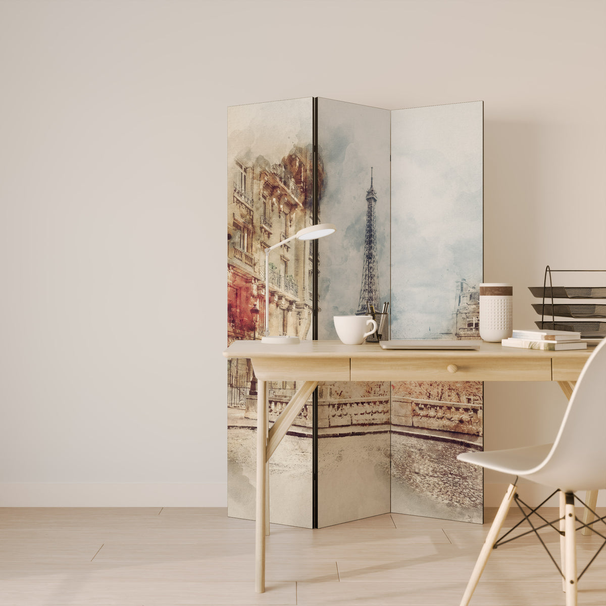 PARISIAN DAYDREAM Biombo de 3 paneles
