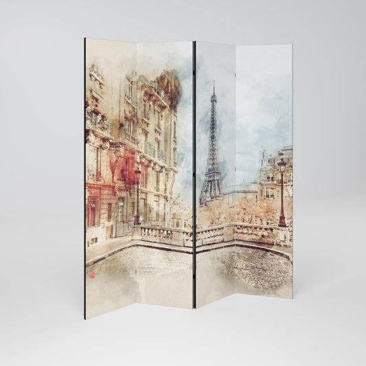 PARISIAN DAYDREAM Biombo de 4 paneles
