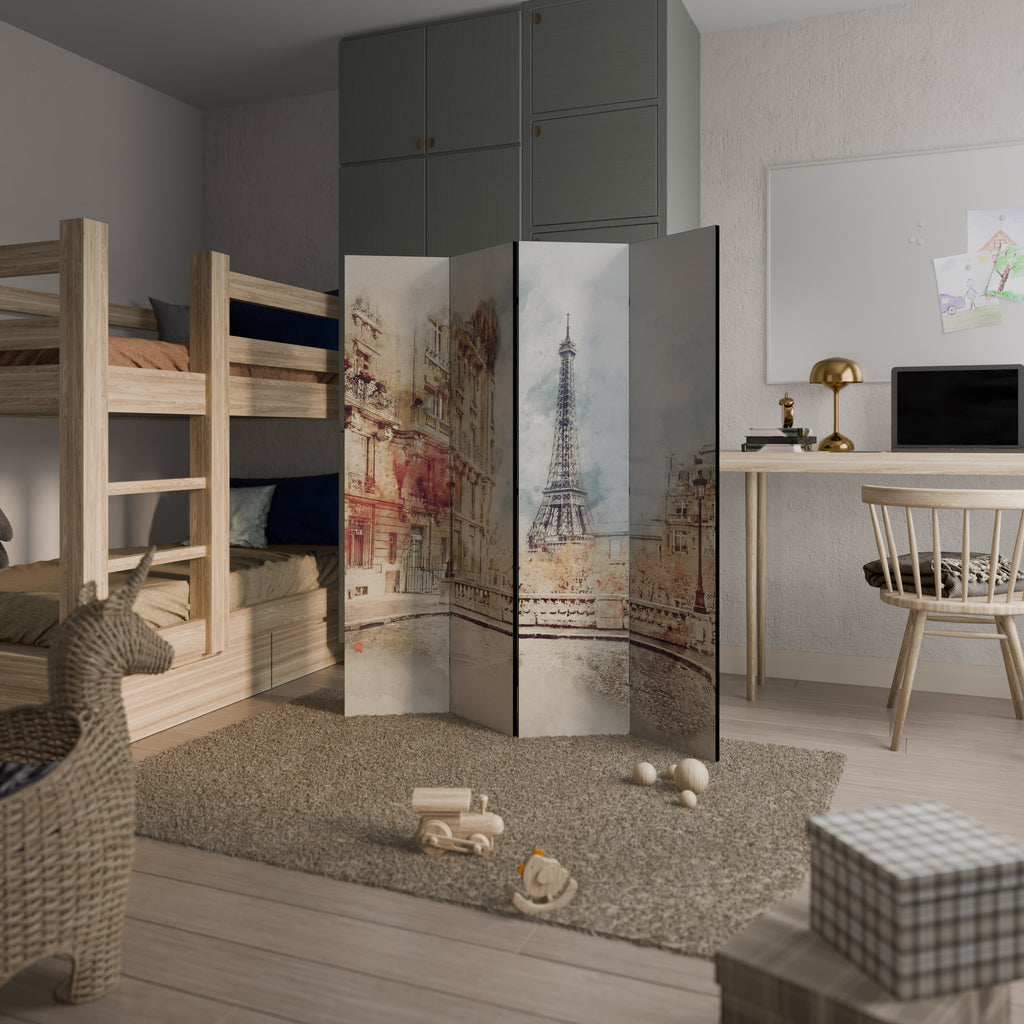 Biombo decorativo de 4 paneles PARISIAN DAYDREAM