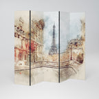 PARISIAN DAYDREAM Biombo Decorativo de 5 Paneles