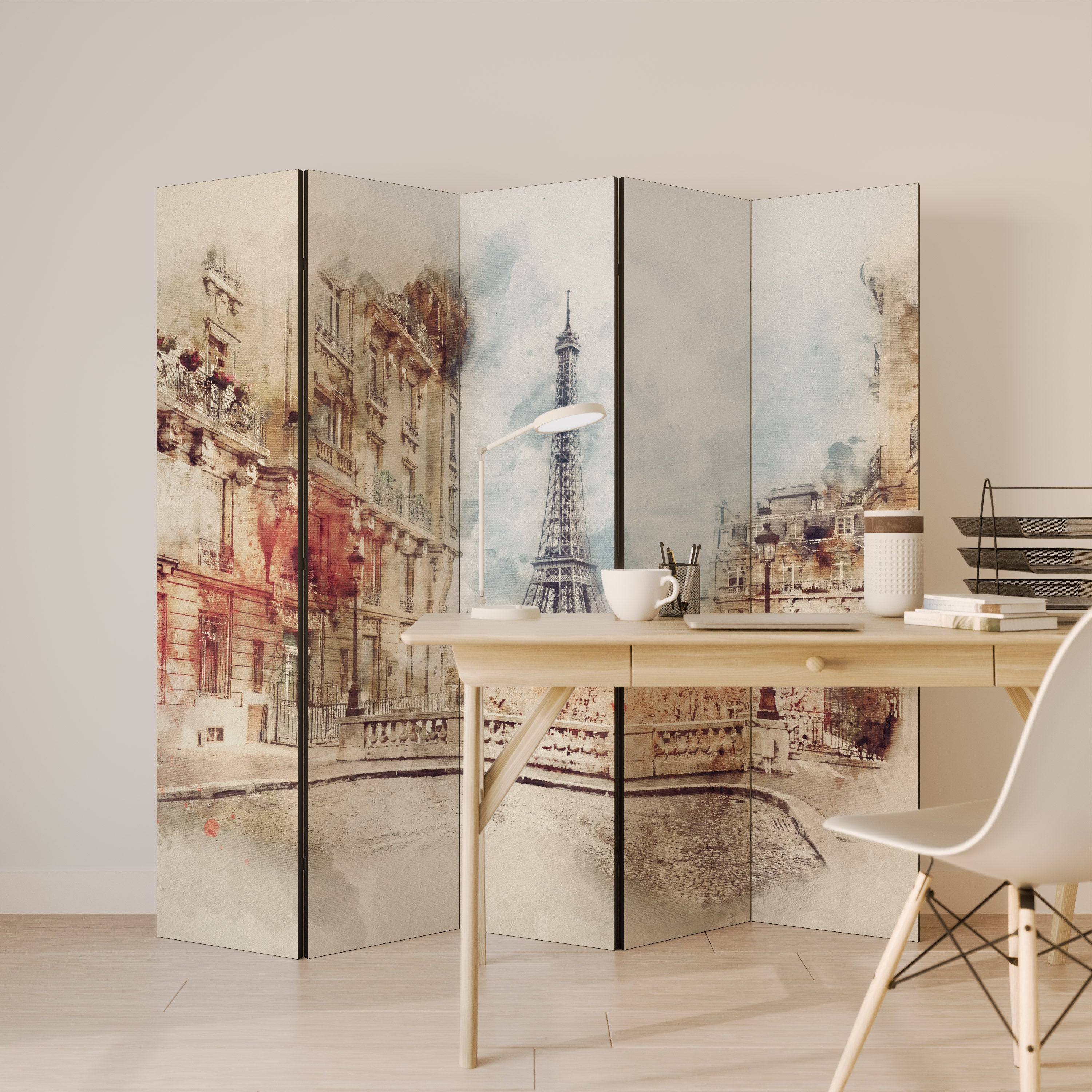 PARISIAN DAYDREAM Biombo de 5 paneles