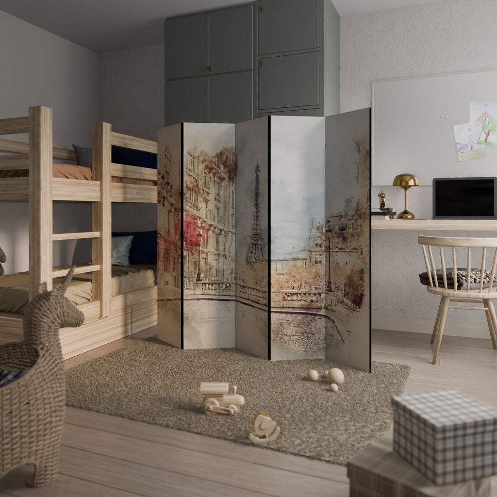 PARISIAN DAYDREAM Decorative 5-Panel Room Divider