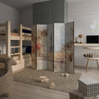 PARISIAN DAYDREAM Biombo Decorativo de 5 Paneles