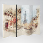 PARISIAN DAYDREAM Biombo Decorativo de 6 Paneles