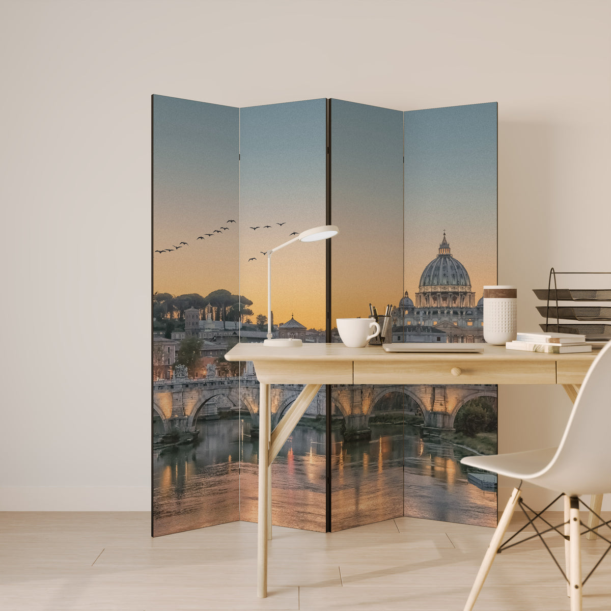 REFLECTIONS OF ROME Biombo de 4 paneles