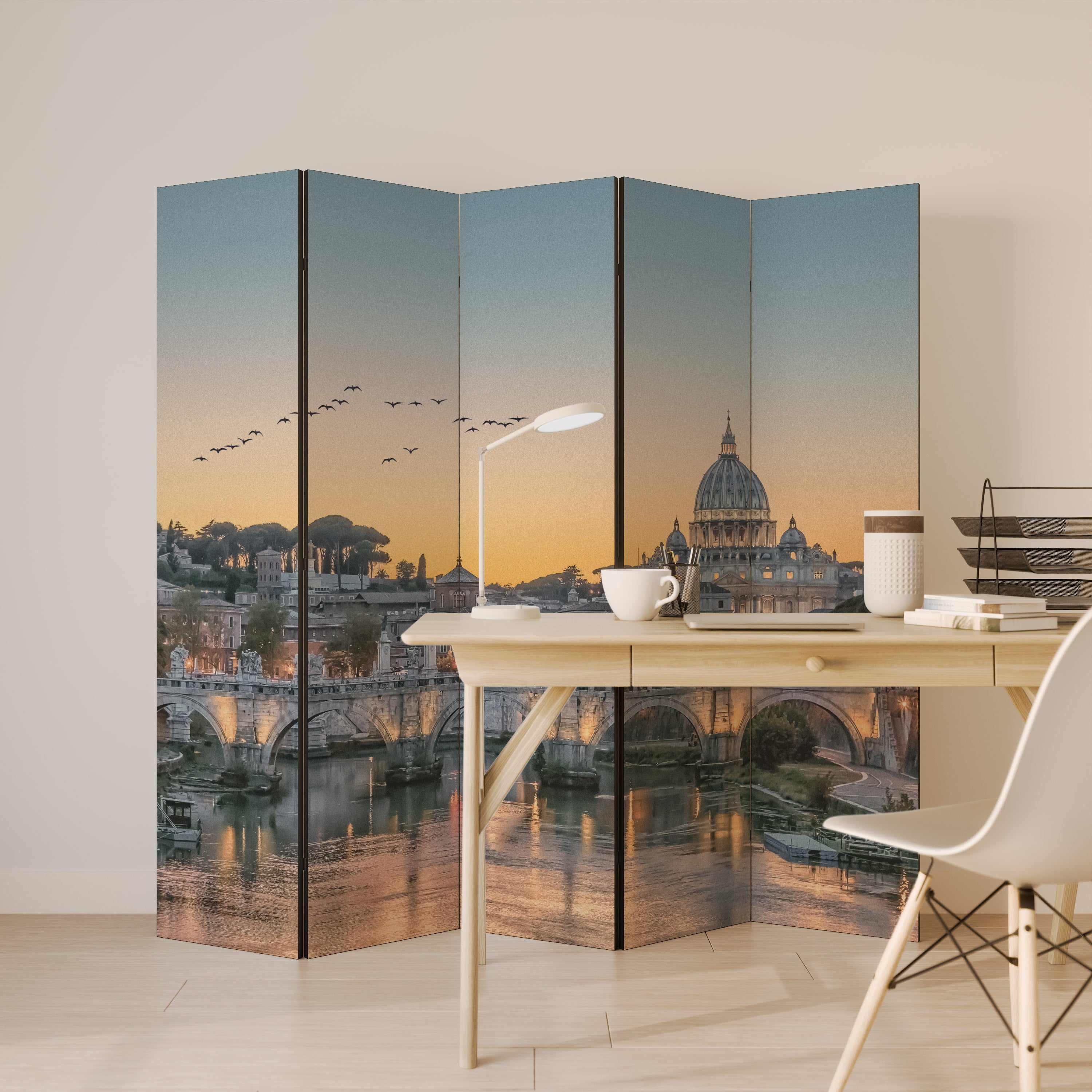 REFLECTIONS OF ROME Biombo de 5 paneles