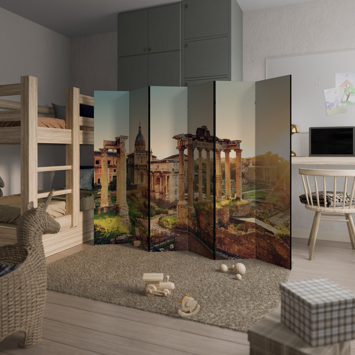 MARVELS OF THE PAST Biombo de 6 paneles