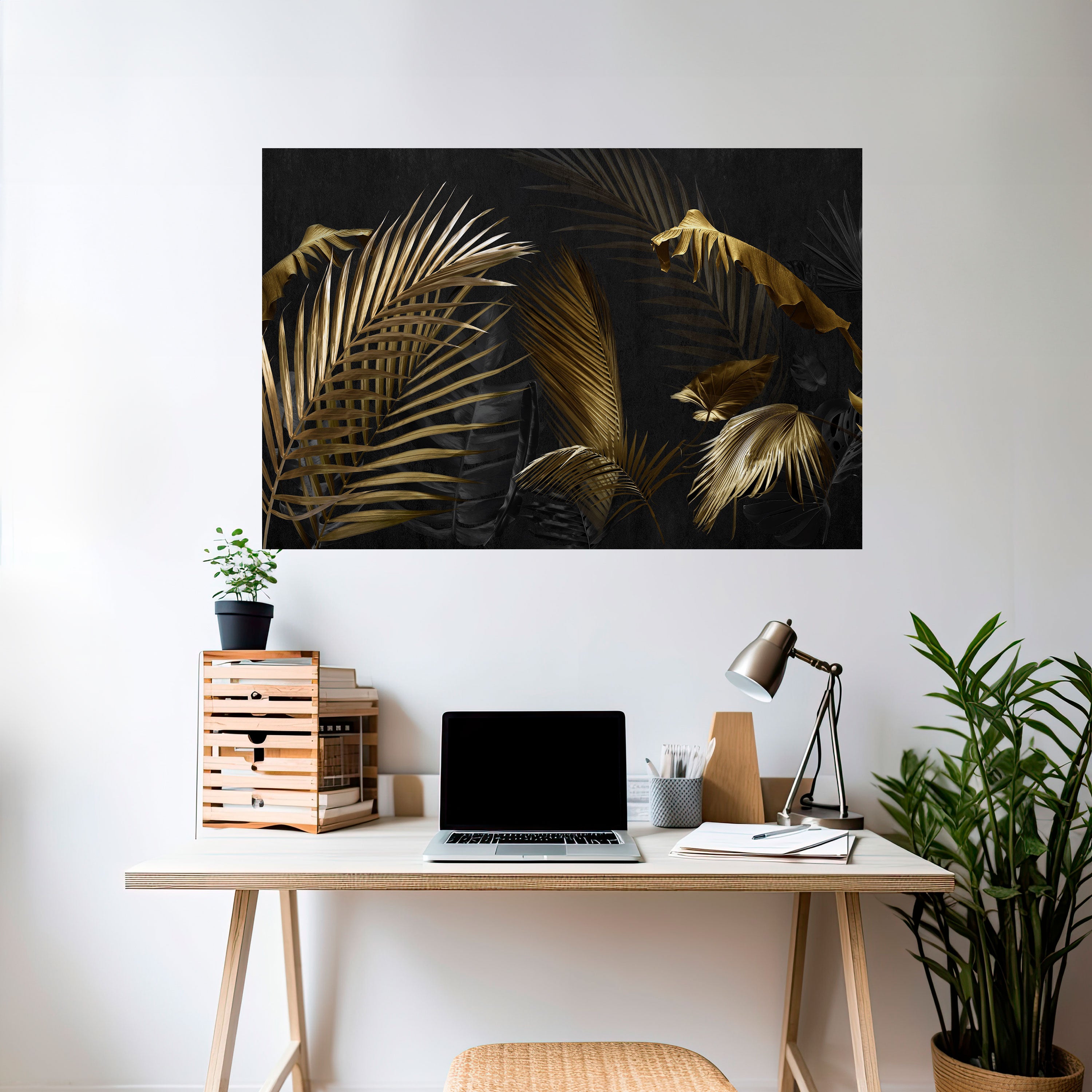 ELEGANCIA EN LA OSCURIDAD Póster horizontal autoadhesivo