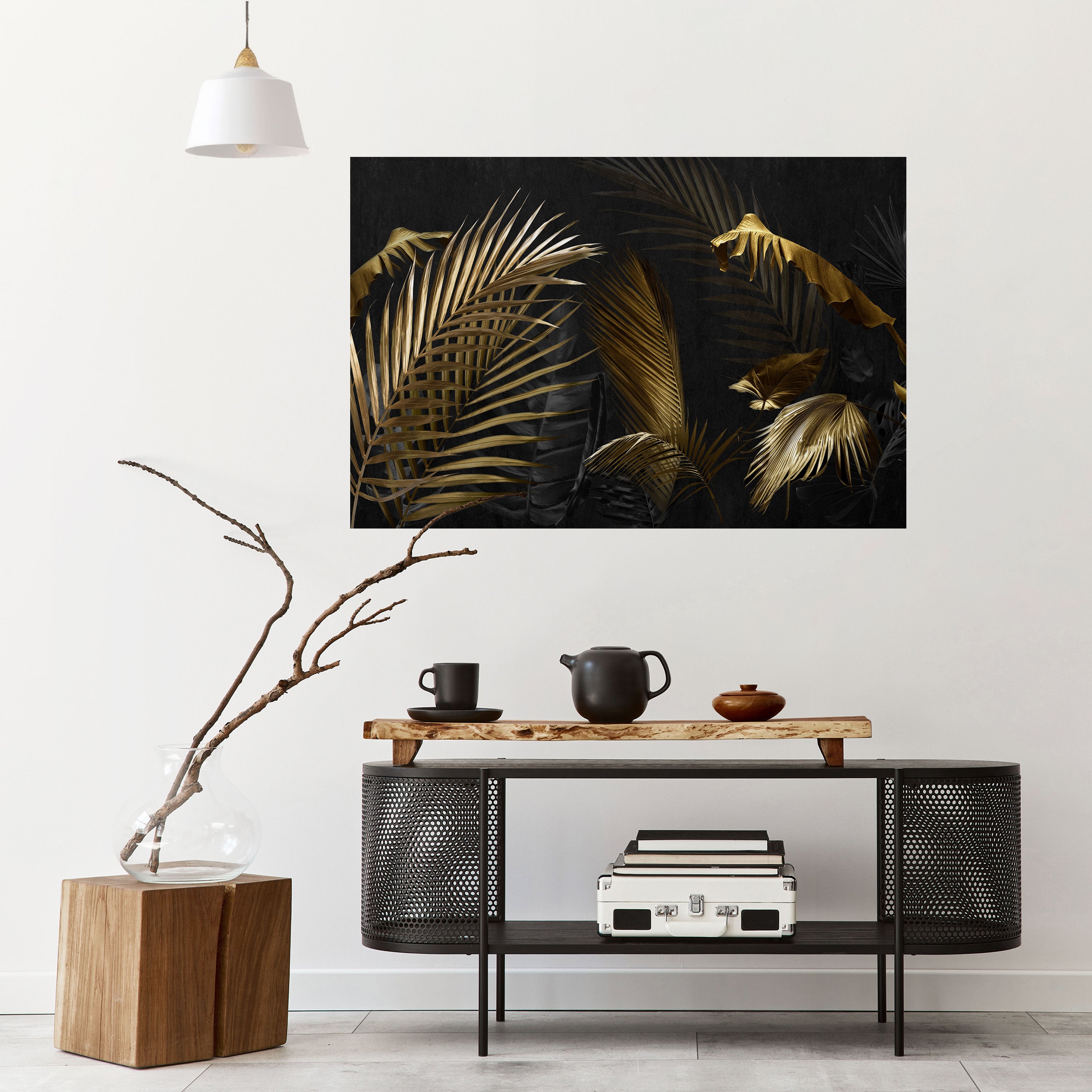 ELEGANCIA EN LA OSCURIDAD Póster horizontal autoadhesivo