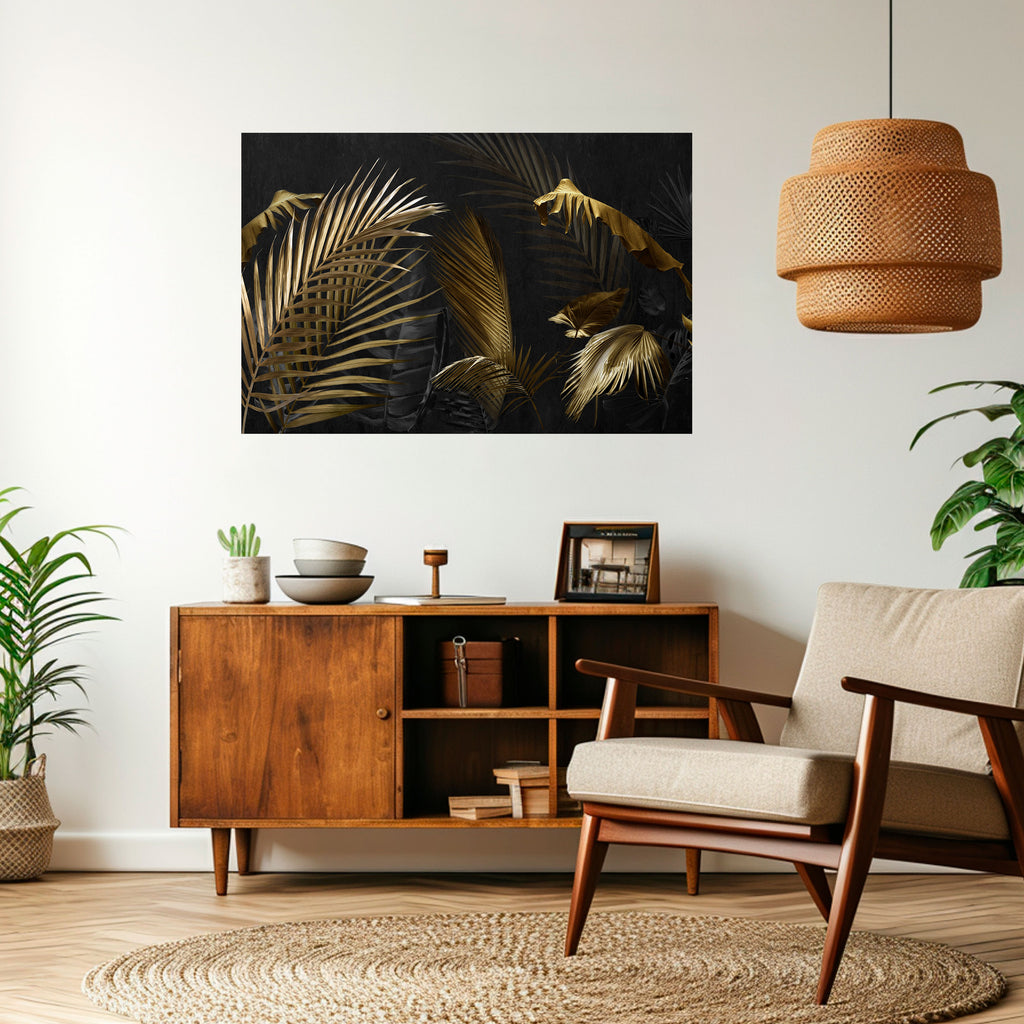 ELEGANCIA EN LA OSCURIDAD Póster horizontal autoadhesivo