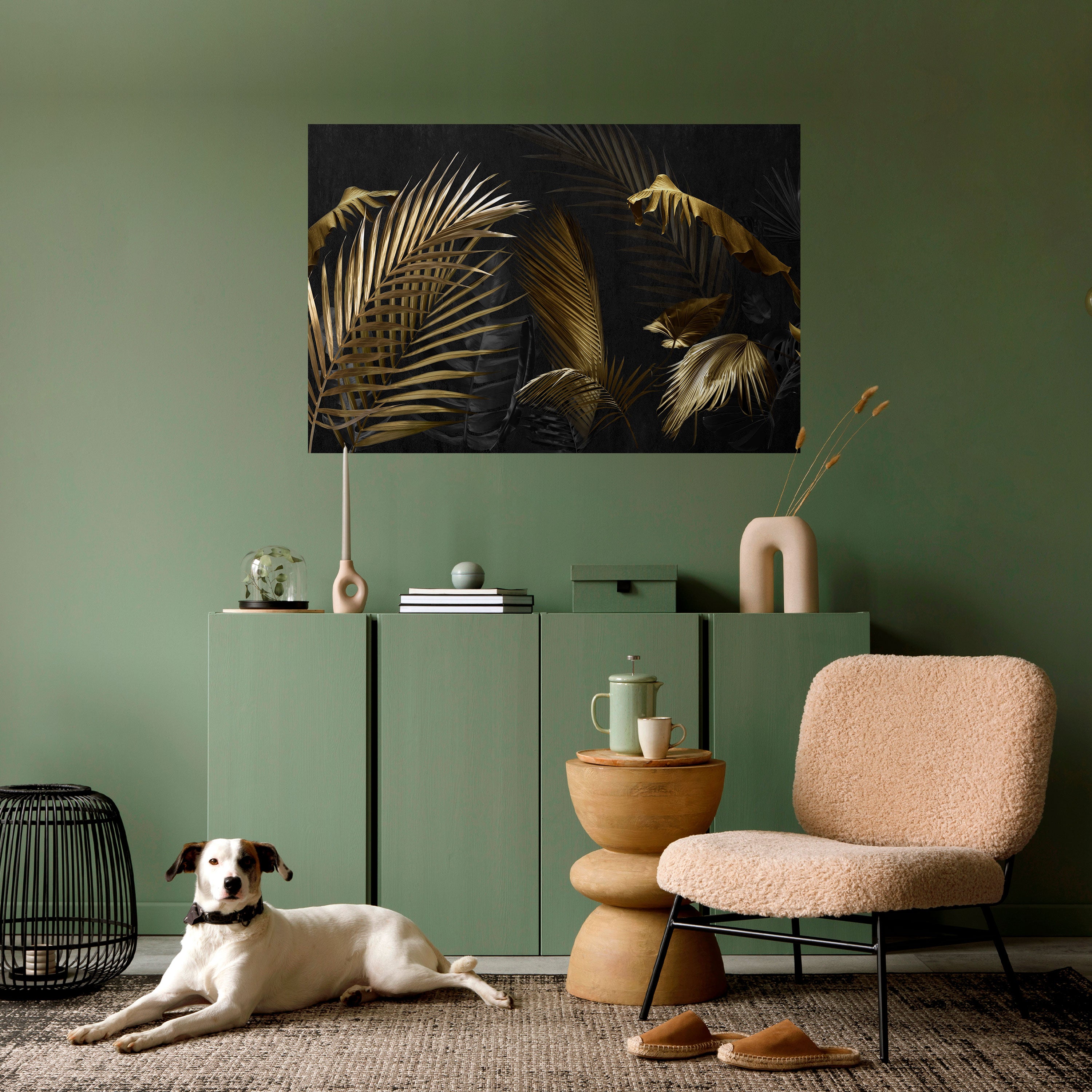 ELEGANCIA EN LA OSCURIDAD Póster horizontal autoadhesivo