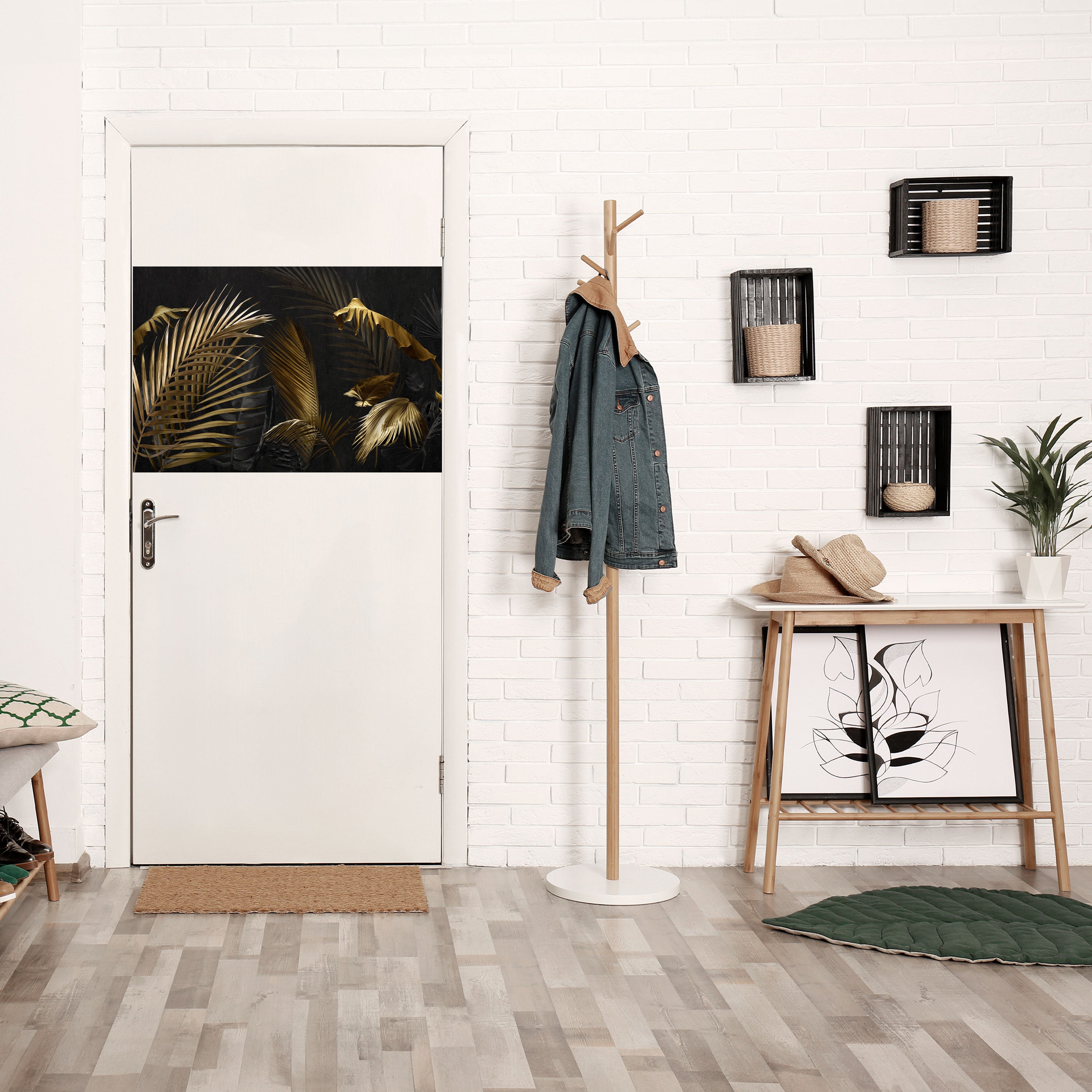 ELEGANCIA EN LA OSCURIDAD Póster horizontal autoadhesivo