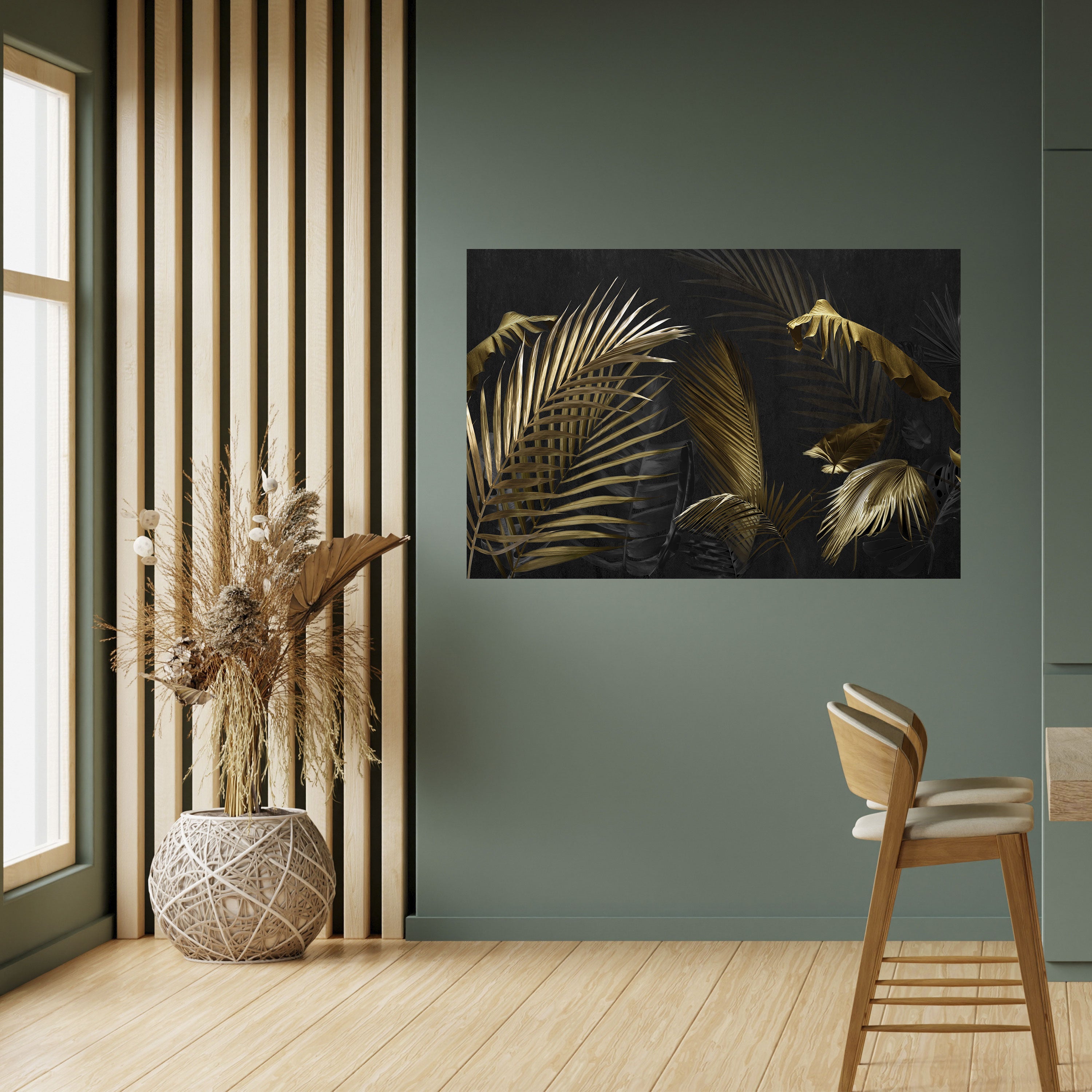 ELEGANCIA EN LA OSCURIDAD Póster horizontal autoadhesivo