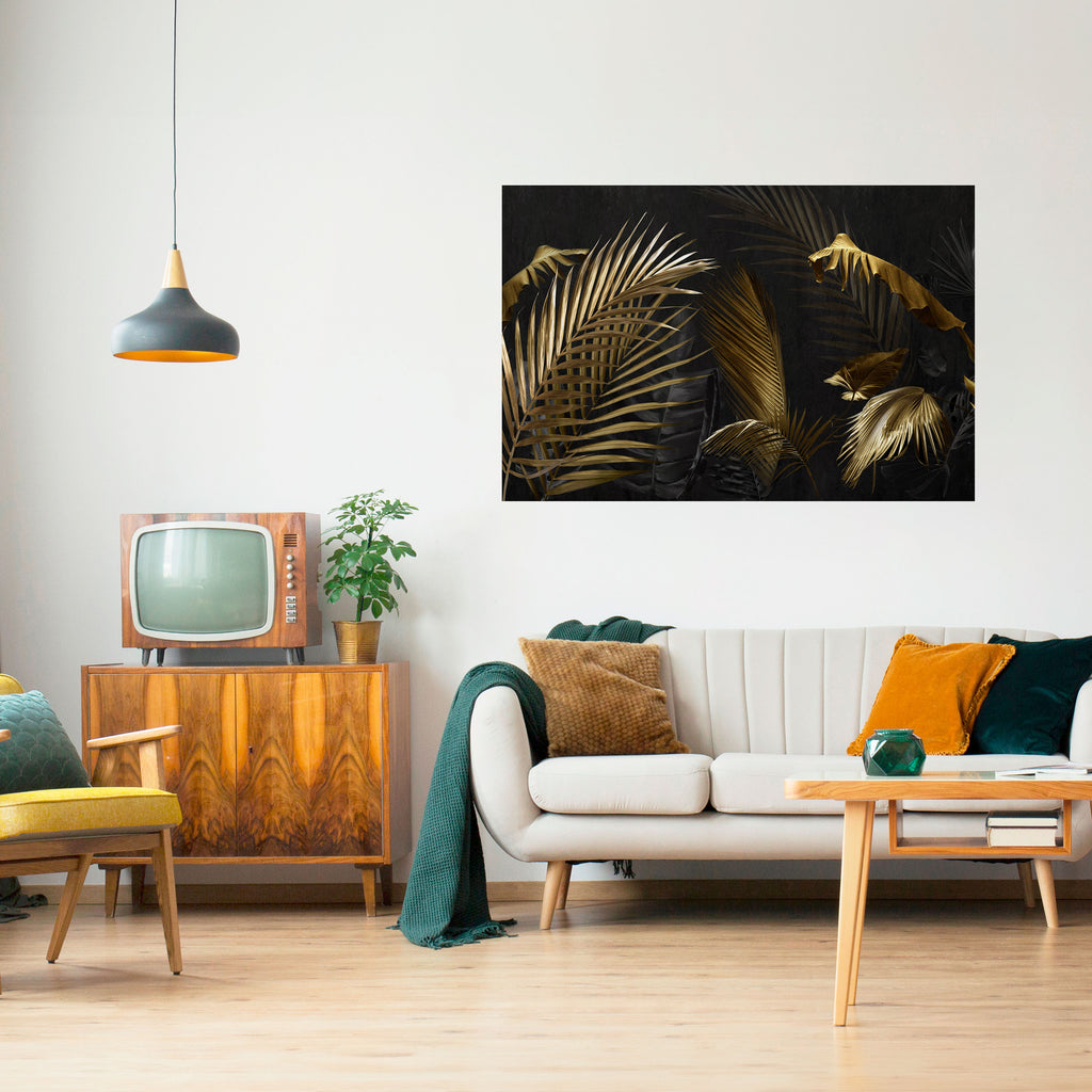 ELEGANCIA EN LA OSCURIDAD Póster horizontal autoadhesivo