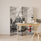 RED LEAVES EMBRACE Biombo Decorativo de 4 Paneles