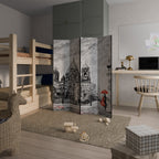 RED LEAVES EMBRACE Biombo Decorativo de 4 Paneles