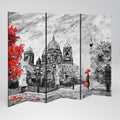 RED LEAVES EMBRACE 6-Panel Room Divider