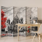 RED LEAVES EMBRACE Decorative 6-Panel Room Divider
