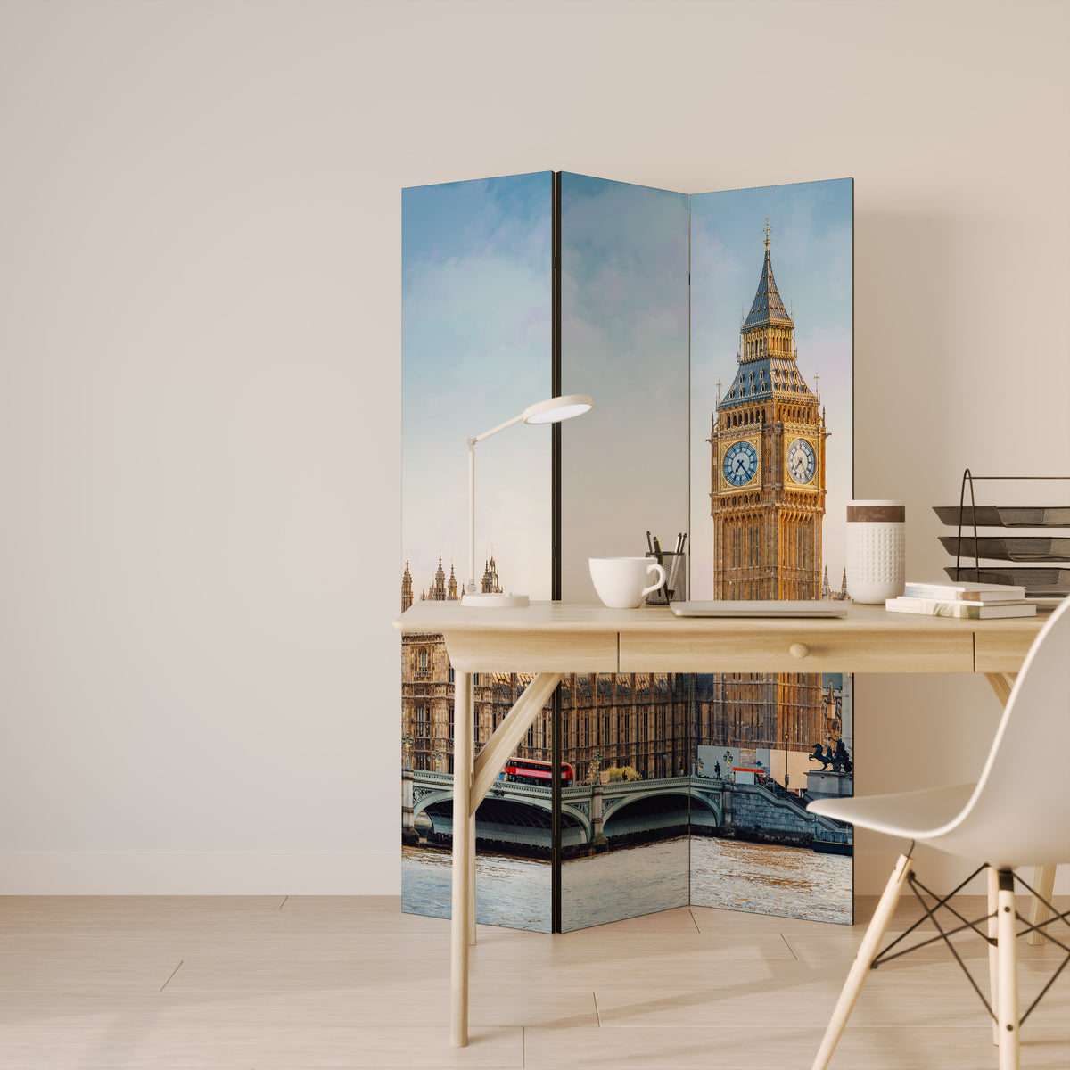 TIMELESS LONDON ELEGANCE Biombo de 3 paneles