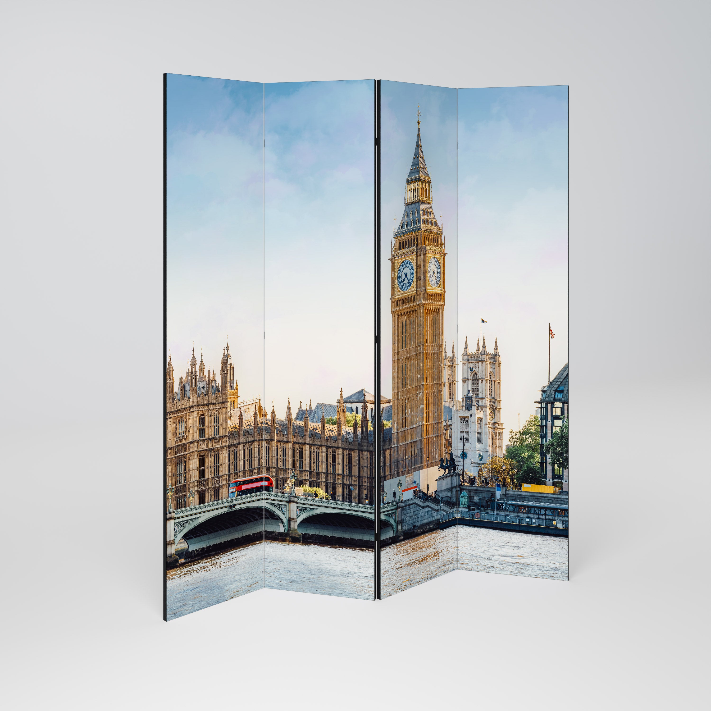 Biombo decorativo de 4 paneles TIMELESS ELEGANCE LONDON