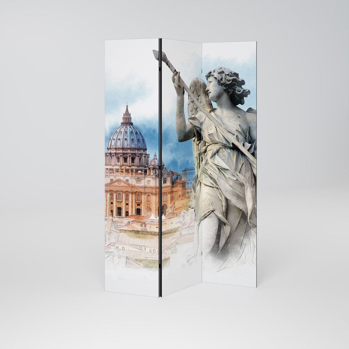 MYSTICAL CITYSCAPE RELIC Biombo de 3 paneles