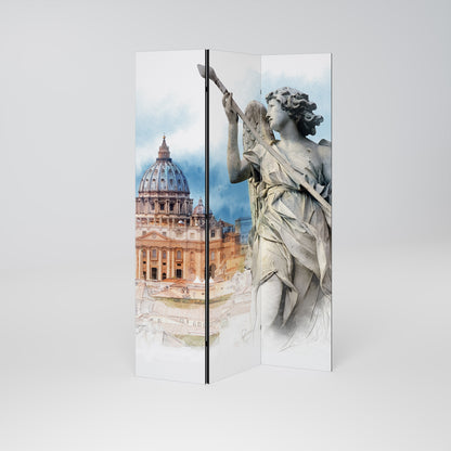 MYSTICAL CITYSCAPE RELIC Biombo de 3 paneles
