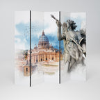 MYSTICAL CITYSCAPE RELIC Biombo Decorativo de 5 Paneles