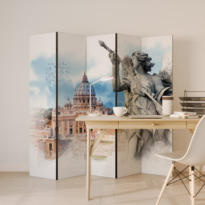 MYSTICAL CITYSCAPE RELIC Biombo de 5 paneles