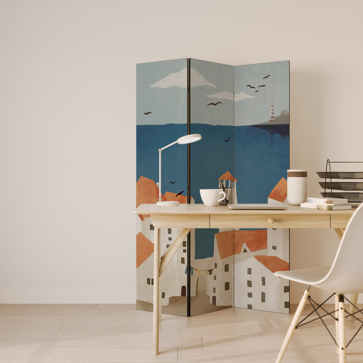COASTLAND VILLAGE Biombo de 3 paneles