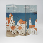 COASTLAND VILLAGE Biombo Decorativo de 5 Paneles