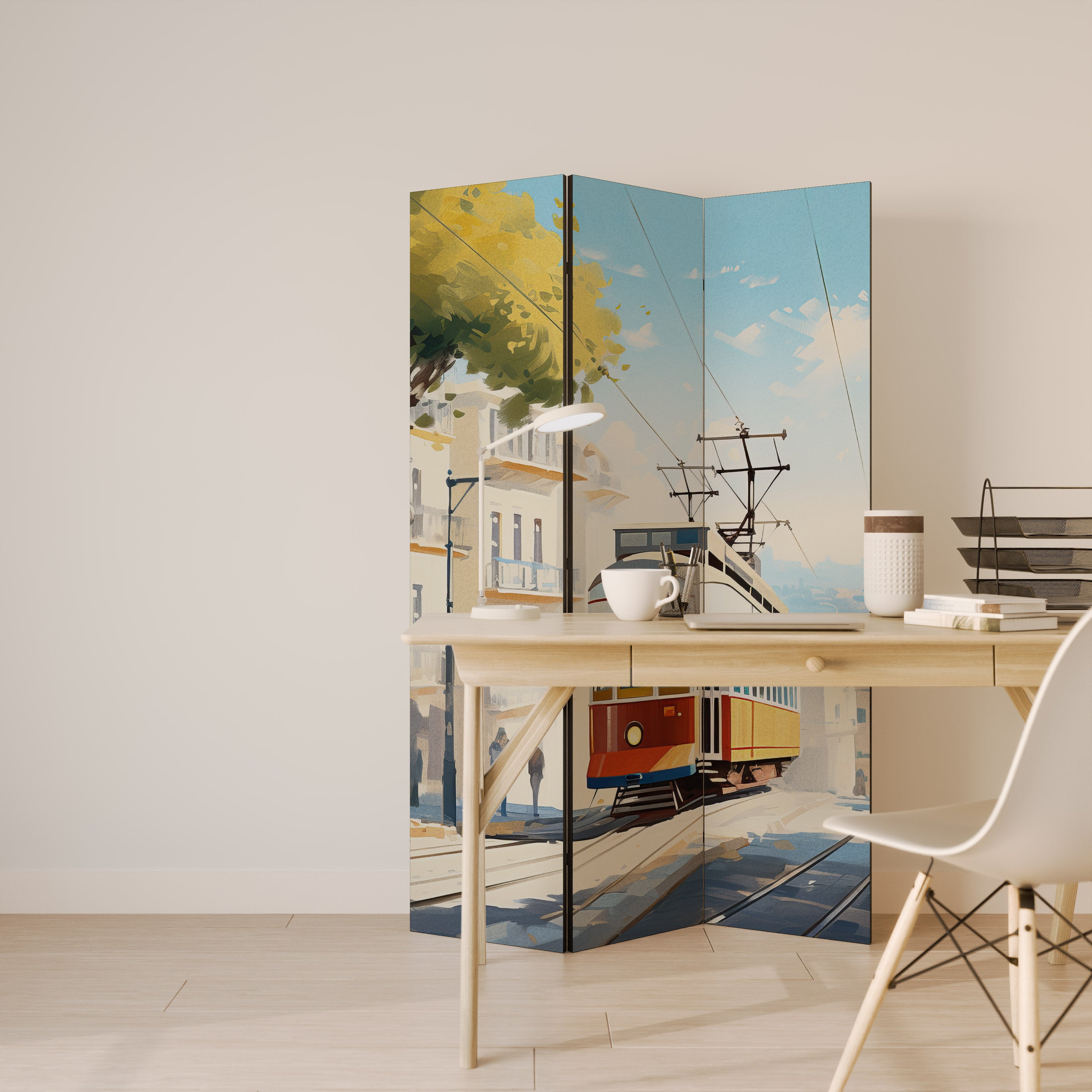 TRAMWAY DREAMSCAPE Biombo de 3 paneles