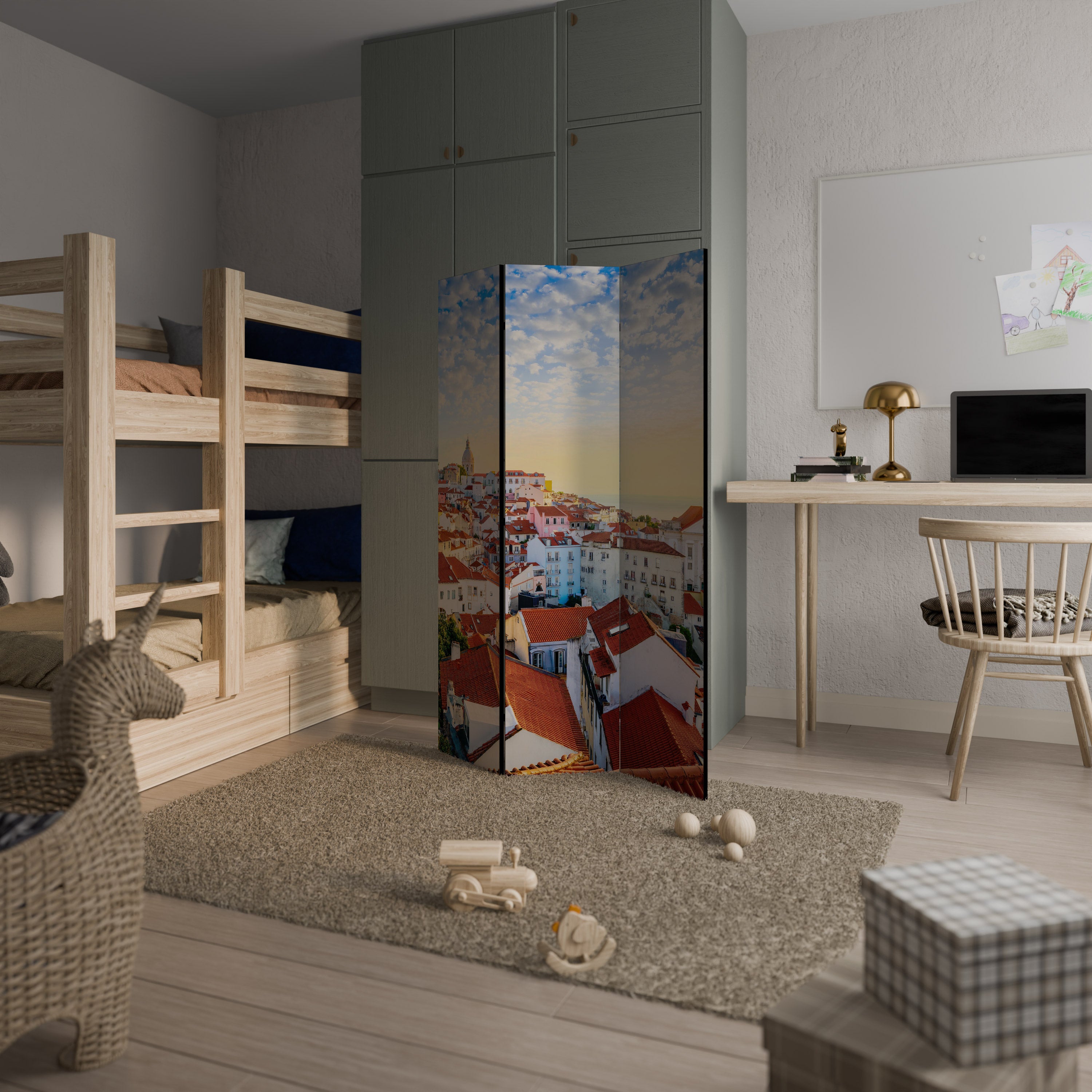 ROOFTOP RADIANCE 3-Panel Room Divider