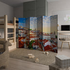 ROOFTOP RADIANCE Biombo Decorativo de 6 Paneles