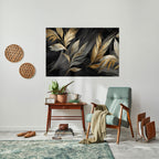 MYSTIC GOLD LEAVES Peel and Stick Horizontal Poster