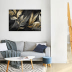 MYSTIC GOLD LEAVES Peel and Stick Horizontal Poster