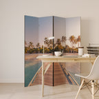 SUNSET SANDSCAPE JOURNEY Decorative 4-Panel Room Divider