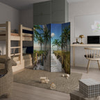 BREEZY COASTAL RETREAT Decorative 4-Panel Room Divider