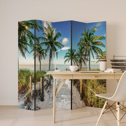 BREEZY COASTAL RETREAT Biombo de 5 paneles