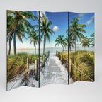 BREEZY COASTAL RETREAT Decorative 6-Panel Room Divider