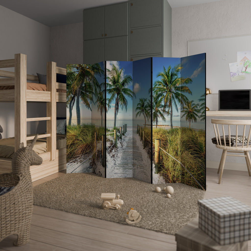 Biombo decorativo de 6 paneles BREEZY COASTAL RETREAT
