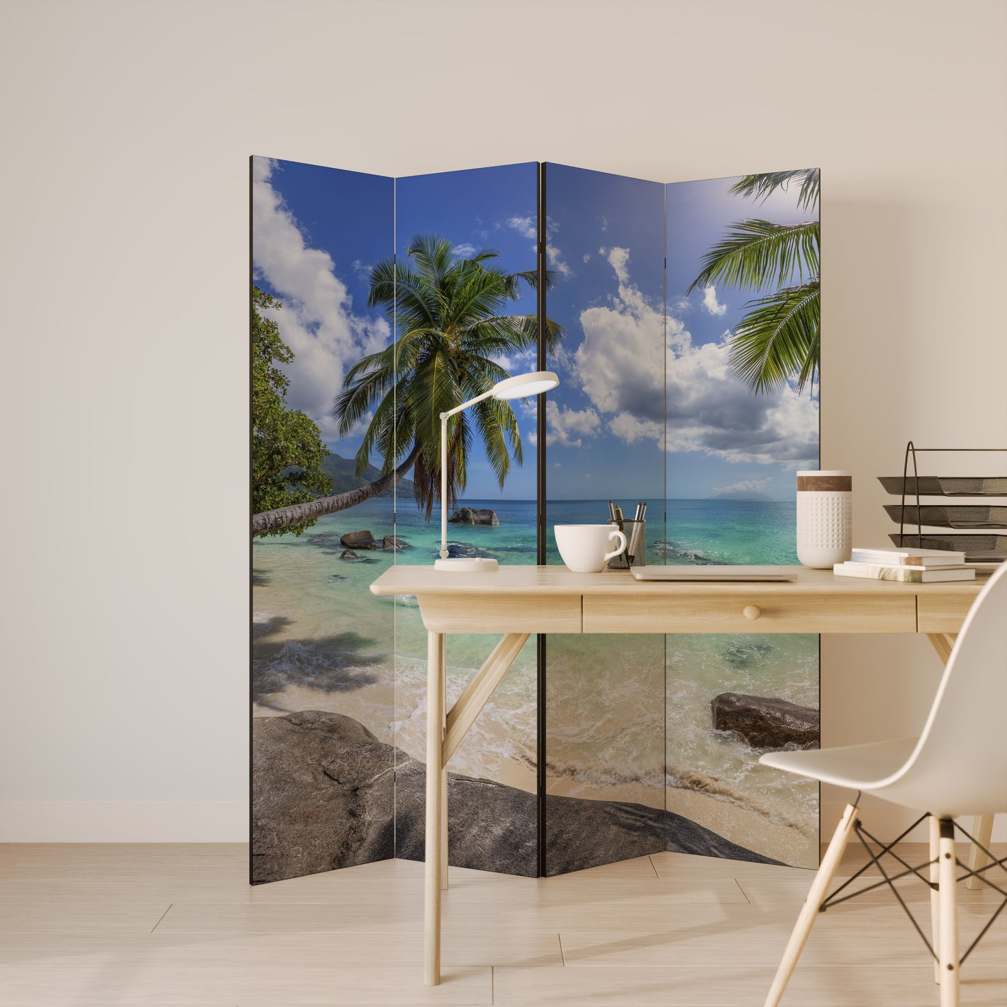 OASIS OF CALM Biombo de 4 paneles