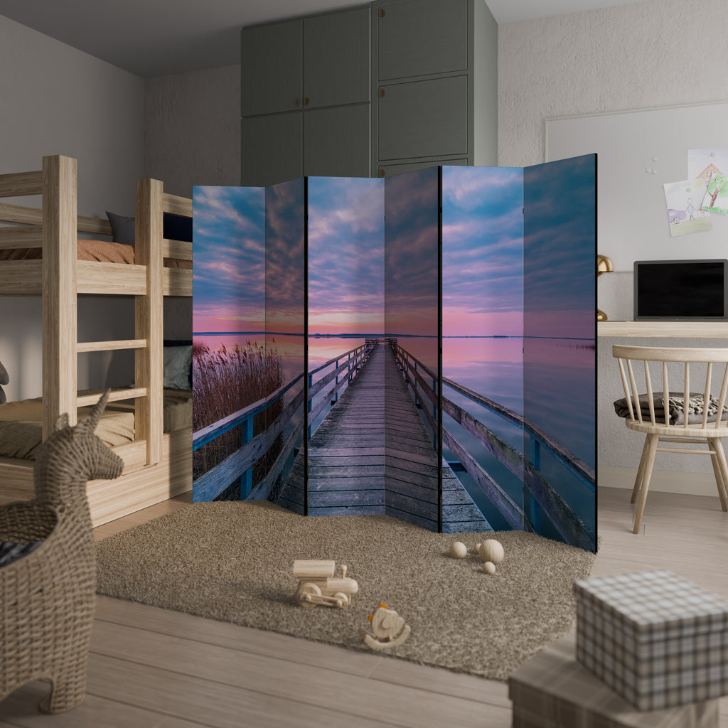 Biombo decorativo de 6 paneles PASTEL PROMENADE