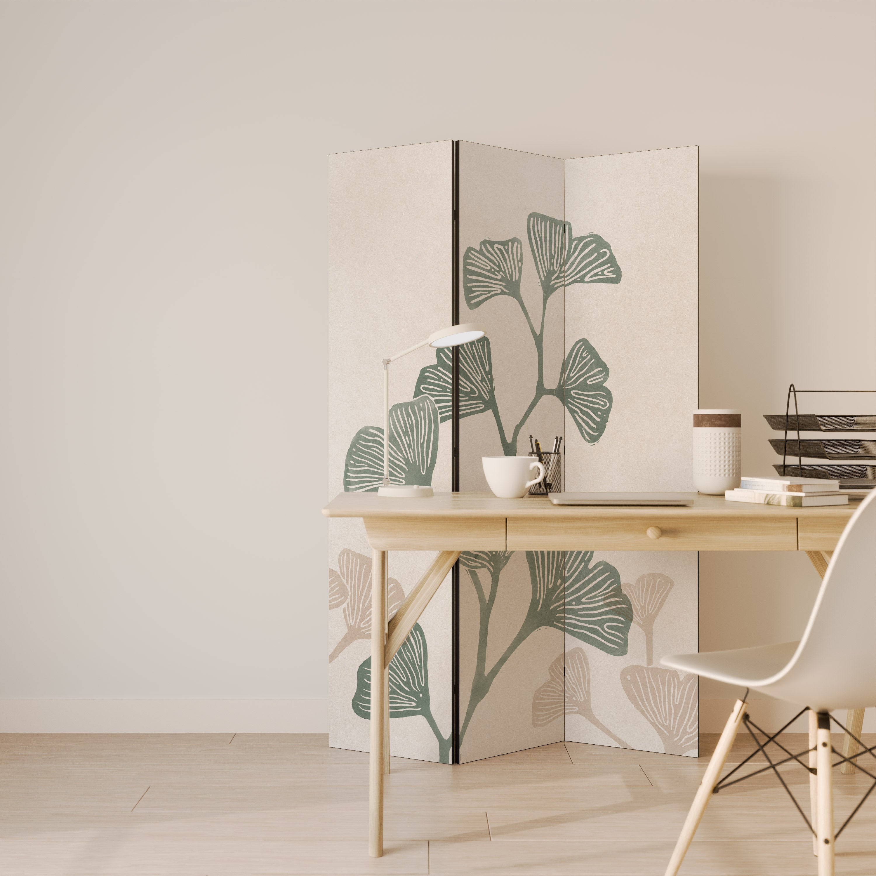 THE GOST OF GINKGO Biombo de 3 paneles