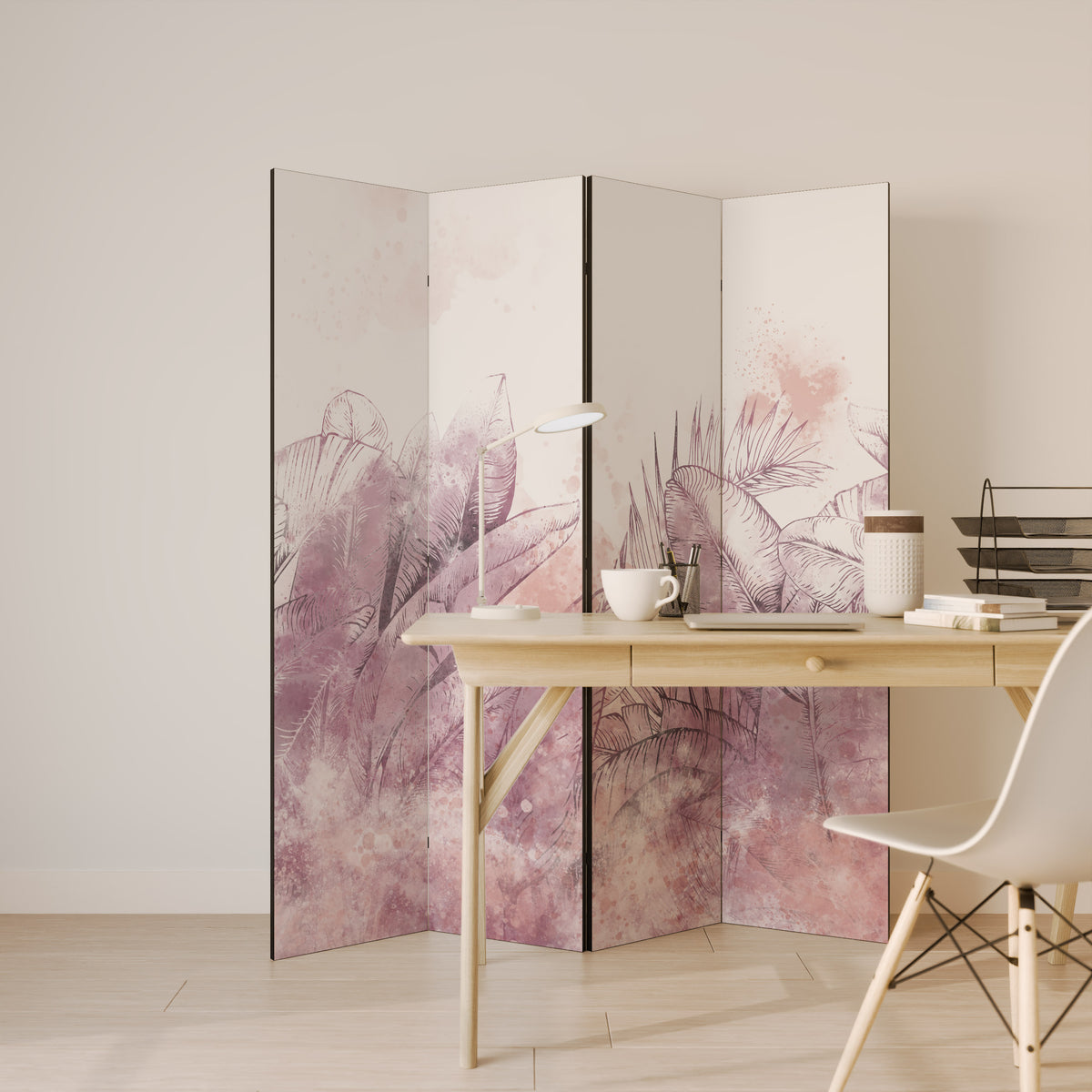 TROPICAL GLAM Biombo de 4 paneles